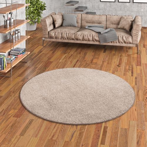 Tapis à Poils Longs Mona Rond 200cm Taupe