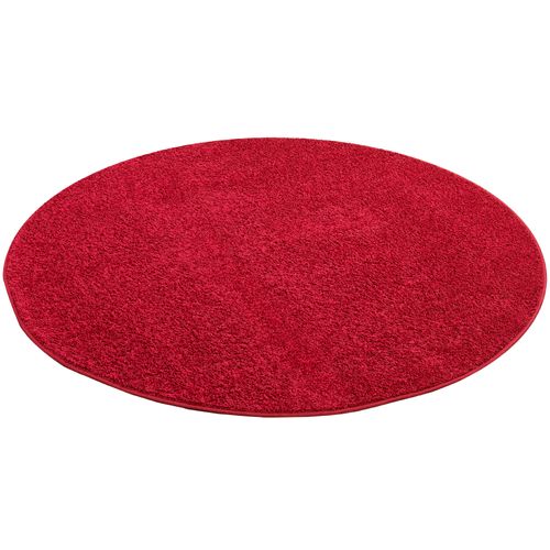 Tapis à Poils Longs Mona Rond 200cm Rouge