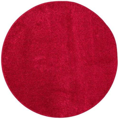 Tapis à Poils Longs Mona Rond 200cm Rouge