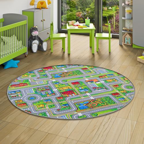 Tapis Adventure Land Rond 160cm Multicolore