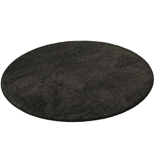 Tapis à Poils Longs Mona Rond 100cm Noir