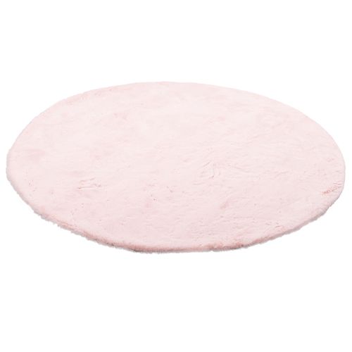 Tapis En Fourrure Plush Rond 80cm Rose