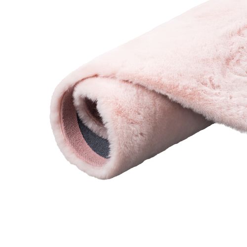 Tapis En Fourrure Plush Rond 160cm Rose