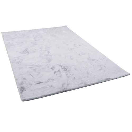 Tapis En Fourrure Plush 140x180cm Gris Clair