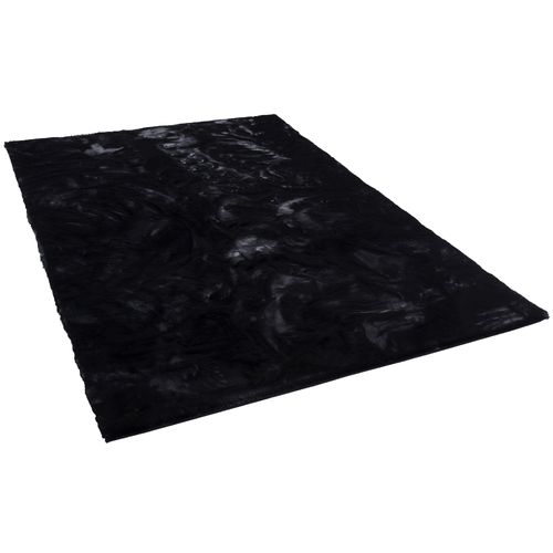 Tapis En Fourrure Plush 70x140cm Noir