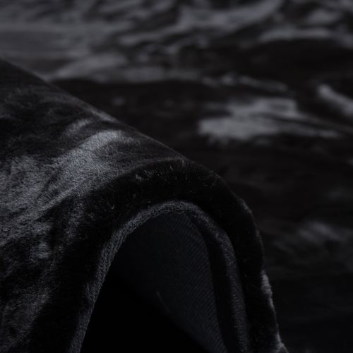 Tapis En Fourrure Plush 120x170cm Noir