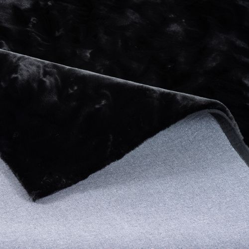 Tapis En Fourrure Plush 160x230cm Noir
