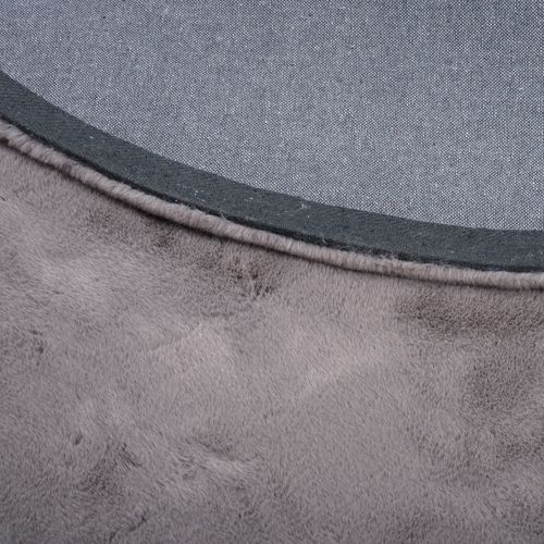 Tapis En Fourrure Plush Rond 160cm Gris