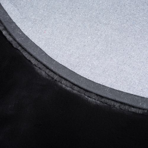 Tapis En Fourrure Plush Rond 120cm Noir