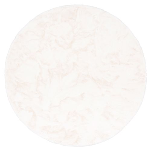Tapis En Fourrure Plush Rond 80cm Blanc