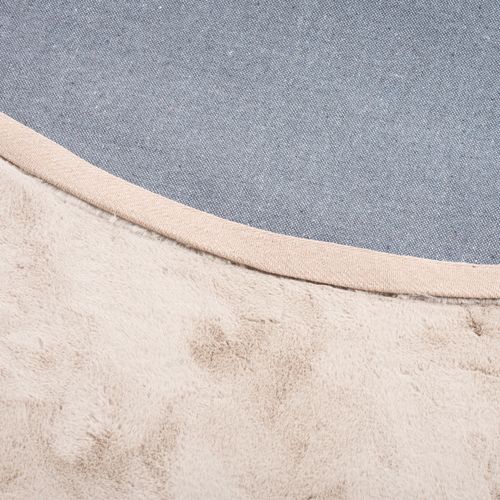Tapis En Fourrure Plush Rond 80cm Beige