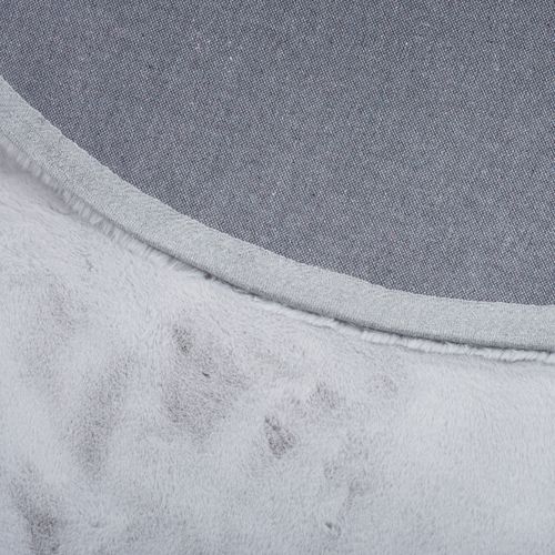 Tapis En Fourrure Plush Rond 120cm Gris Clair