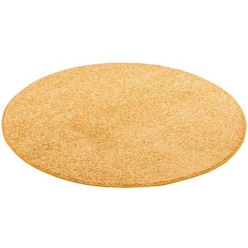 Tapis à Poils Longs Mona Rond 133cm Jaune