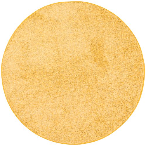 Tapis à Poils Longs Mona Rond 160cm Jaune