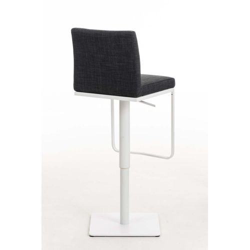 Tabouret De Bar Panama Tissu Avec Pied En Métal Gris Foncé/blanc