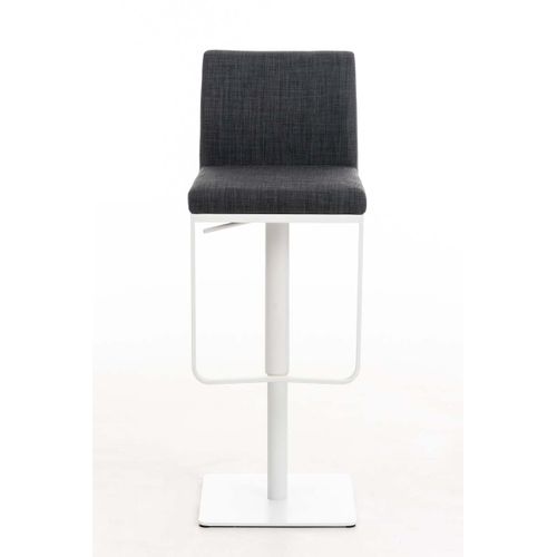 Tabouret De Bar Panama Tissu Avec Pied En Métal Gris Foncé/blanc