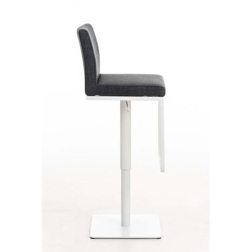 Tabouret De Bar Panama Tissu Avec Pied En Métal Gris Foncé/blanc
