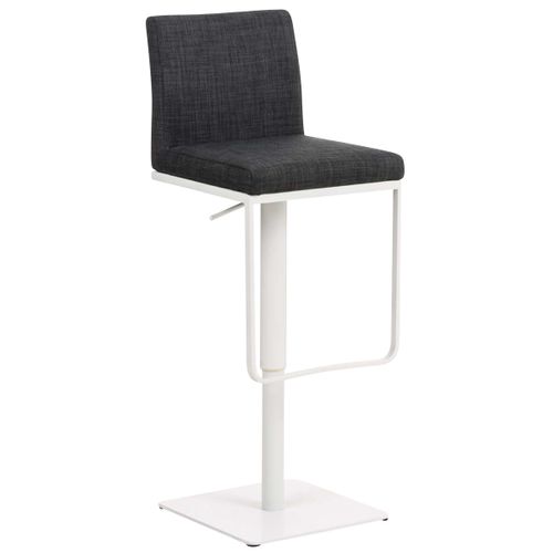 Tabouret De Bar Panama Tissu Avec Pied En Métal Gris Foncé/blanc
