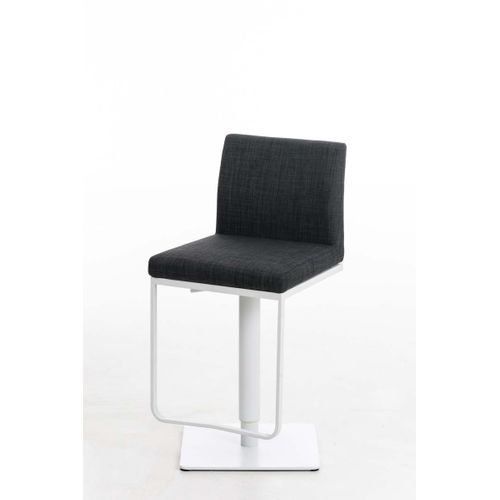 Tabouret De Bar Panama Tissu Avec Pied En Métal Gris Foncé/blanc