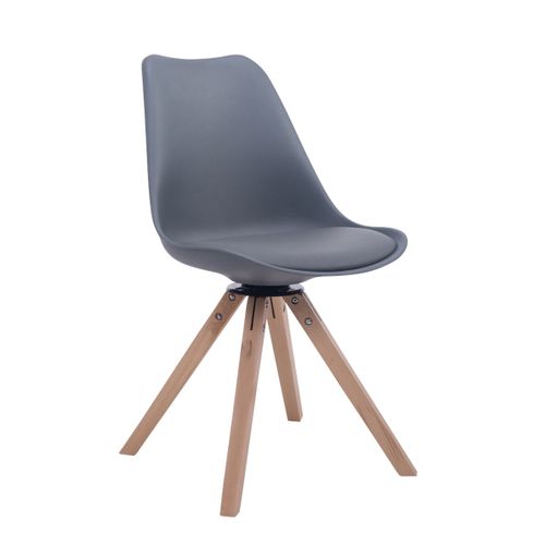 Chaise De Salle À Manger Troyes Pivotante Piétement En Forme Carrée Gris/nature