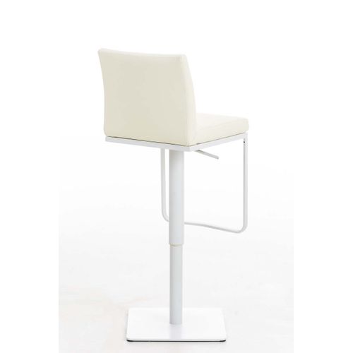 Tabouret De Bar Panama En Similicuir Avec Pied En Métal Crème/blanc