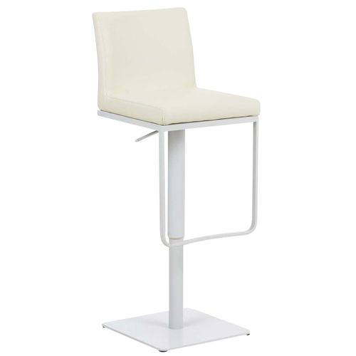 Tabouret De Bar Panama En Similicuir Avec Pied En Métal Crème/blanc