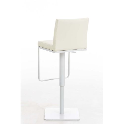 Tabouret De Bar Panama En Similicuir Avec Pied En Métal Crème/blanc