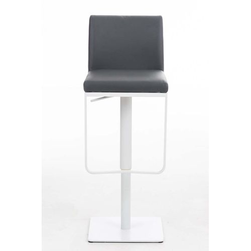 Tabouret De Bar Panama En Similicuir Avec Pied En Métal Gris/blanc