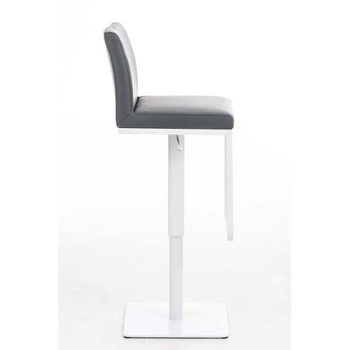 Tabouret De Bar Panama En Similicuir Avec Pied En Métal Gris/blanc