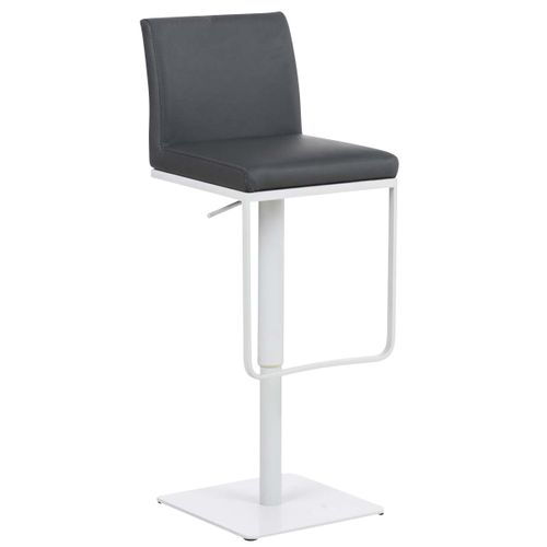 Tabouret De Bar Panama En Similicuir Avec Pied En Métal Gris/blanc