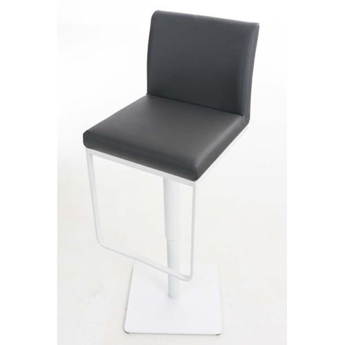 Tabouret De Bar Panama En Similicuir Avec Pied En Métal Gris/blanc