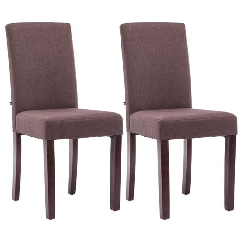 Lot De 2 Chaises De Salle À Manger Ina Tissu Avec Pieds En Bois Marron/cappuccino