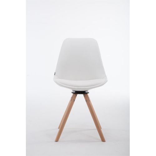 Chaise De Salle À Manger Calais Pivotante Pieds Ronds Blanc /nature