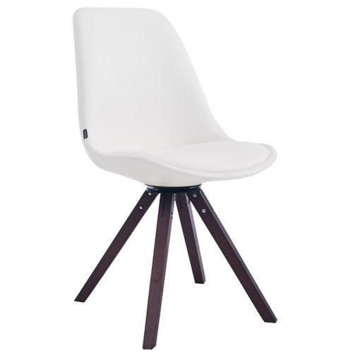 Chaise Calais Pivotante Pieds Carrés Blanc /noyer