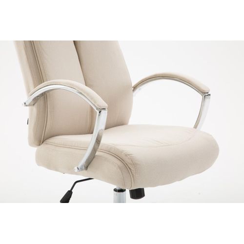 Fauteuil De Bureau Xl Vaud Tissu Crème