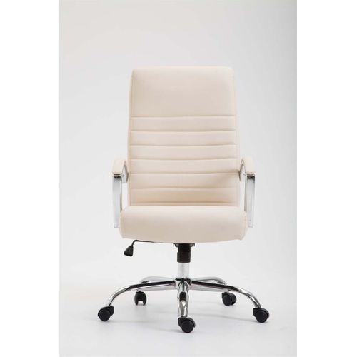 Fauteuil De Bureau Xl Valais Similicuir Crème