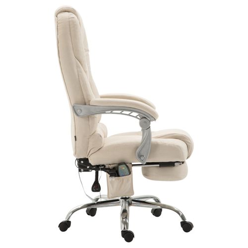 Fauteuil De Bureau Pacific Avec Fonction Massage Tissu Crème