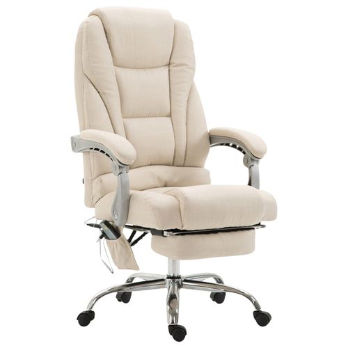 Fauteuil De Bureau Pacific Avec Fonction Massage Tissu Crème
