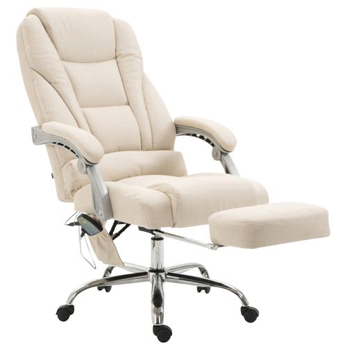 Fauteuil De Bureau Pacific Avec Fonction Massage Tissu Crème