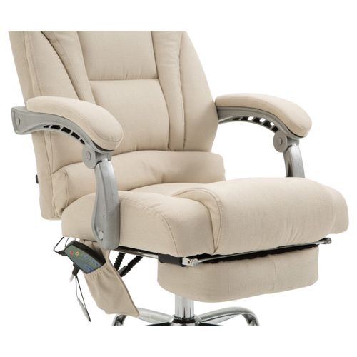 Fauteuil De Bureau Pacific Avec Fonction Massage Tissu Crème