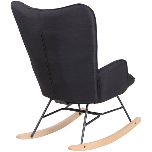 Fauteuil À Bascule Sanka En Tissu Noir