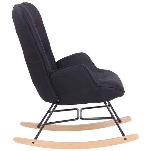 Fauteuil À Bascule Sanka En Tissu Noir