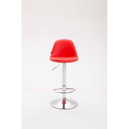 Tabouret De Bar  Kiel Assise Et Dossier Rembourrés Similicuir Rouge/chrome