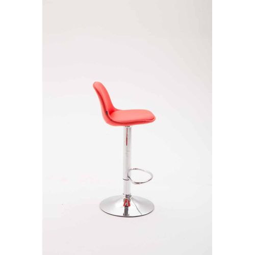 Tabouret De Bar  Kiel Assise Et Dossier Rembourrés Similicuir Rouge/chrome