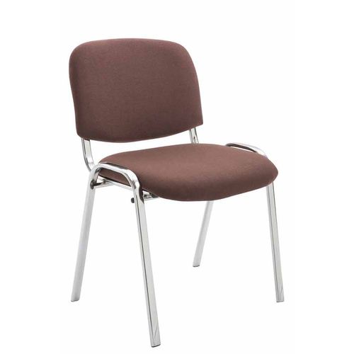 Chaise Visiteur Ken Support Chromé Tissu Marron