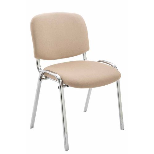 Chaise Visiteur Ken Support Chromé Tissu Crème