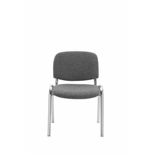 Chaise Visiteur Ken Support Chromé Tissu Gris