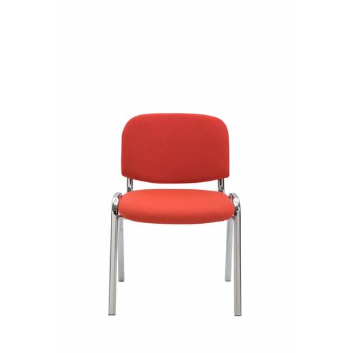 Chaise Visiteur Ken Support Chromé Tissu Rouge