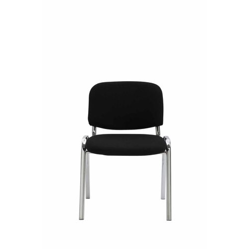 Chaise Visiteur Ken Support Chromé Tissu Noir
