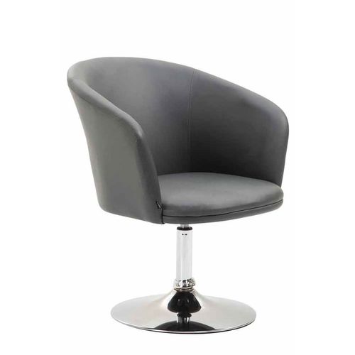 Chaise Lounge Arcade Similicuir Avec Piètement En Métal Aspect Chromé Gris